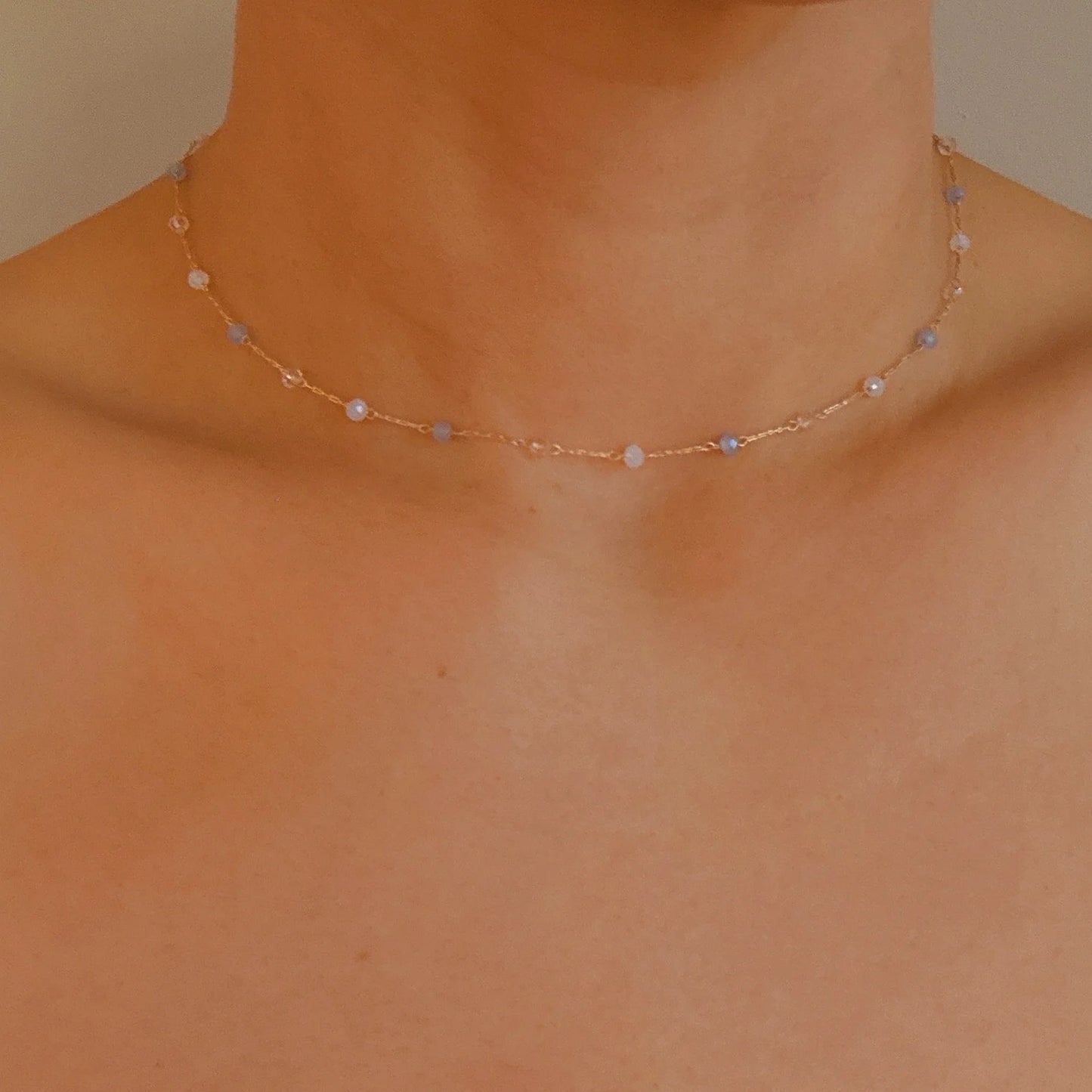 Pastel Water Drop Chain Necklace